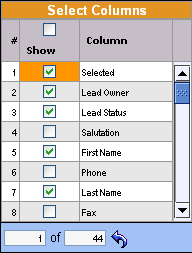 Column Selection Control
