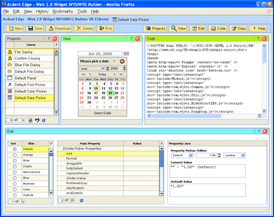Ardent JavaScript™ Web 2.0 Widget WYSIWYG Builder
